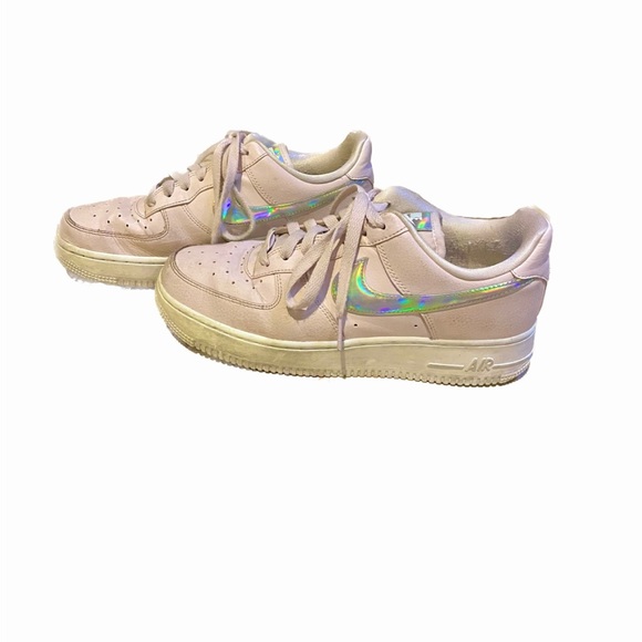 Nike Women's Sneakers - Pink with Iridescent Swoosh - Picture 7 of 8